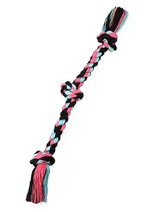 Flossy Chews Cottonblend Color 3-Knot Rope Tug, Medium, 20-Inch