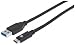 Produktbild Manhattan 353373 USB-C 3.1 Gen2 Kabel ( Typ C-Stecker / Typ A-Stecker ) 1 m schwarz