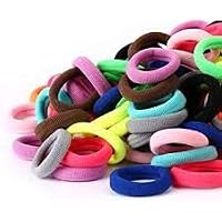 (Pack of 50) Multicolour neon Hair band Elastic hair Bands Cotton stretch hair tie Hair bands for Girls hair bands for…