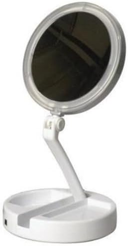 Makeup Mirror, LED Lighted Folding Vanity &amp; Travel Mirror - 12x Magnification