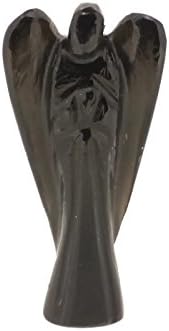 Beautiful Pocket Guardian Angel Crystal Gemstone Carved Energy Chakra Reiki Healing Charged|Angel Type:Black Obsidian |Size: 1.4 Inch|