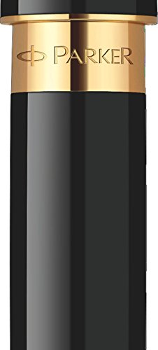 Parker Ingenuity Slim Black Lacquer Gold Trim Medium Nib 5th Technology Pen Fine - Gift Boxed
