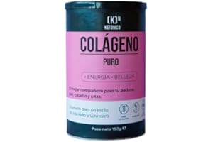 KETONICO Colágeno Puro, Sin Gluten, Sin Lactosa, Sin OMG, Certificado Keto, Sin Soja, 150 g (Sin Sabor)