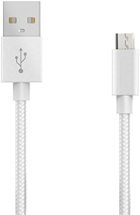 MyVigor Micro USB Cable 1m (SILVER) Nylon Braided Android Charger Cables, Tangle-Free Ultra durable QUICK-CHARGE Cable with Gold-Plated Connectors for Android, Samsung, HTC, Nokia, Sony and More with worry free warranty. Just Add to Basket