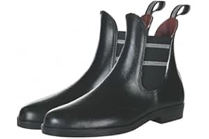 HKM - Jodhpurgummistiefel Style Lurex | Gummistiefeletten für Damen, Herren & Kinder | Regenstiefeletten mit Elastikeinsatz | wasserdichte Jodhpur-Stiefelette in Schwarz | Größe 30-45
