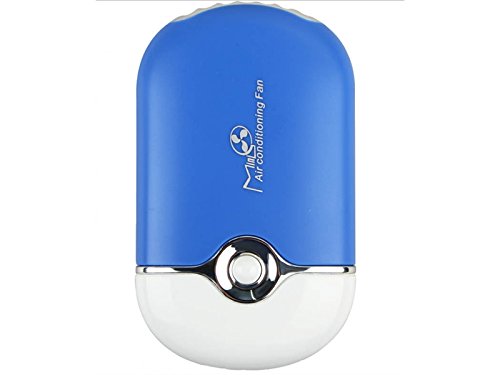 Preisvergleich Produktbild Tragbare Mini Persönlicher Fan Handheld USB Wiederaufladbare Blattlose Klimaanlage Tasche Air Refrigeration Cooler Schreibtisch Fans Sport Reise Lüfter (Blau) Tischlüfter