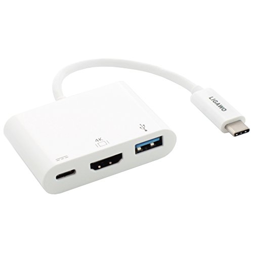 Ligawo 6518961 USB 3.1 C Adapter Multiadapter zu HDMI + USB 3.0 + USB 3.1 C