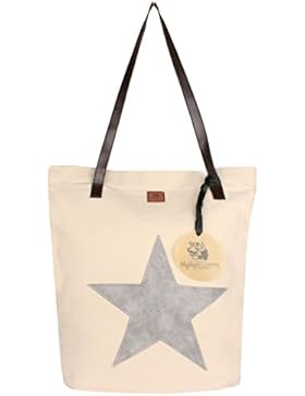 [Gesponsert]Highlight Company Shopper Tasche mit großem Stern, langen Riemen aus Lederimitat und Reißverschluß