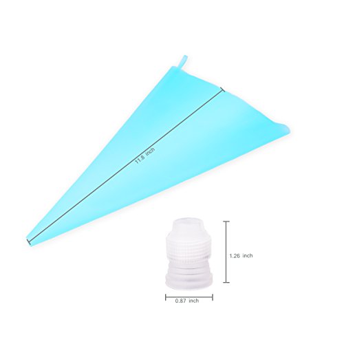 Luxebell Kuchen Piping 48 Stücke Spritztüllen Set mit 3 wiederverwendbaren Koppler Tragbarer Fall für Kuchen Dekoration Dessert Muffin und Geburtstag Tortendeko. 25.4/ 30.5/ 40.6cm Spritzbeutel - 6