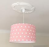  Lampenschirm Kinderzimmer Sterne rosa, Kinderlampe Mädchen, Lampe Sterne, Deckenlampe, Hängelampe