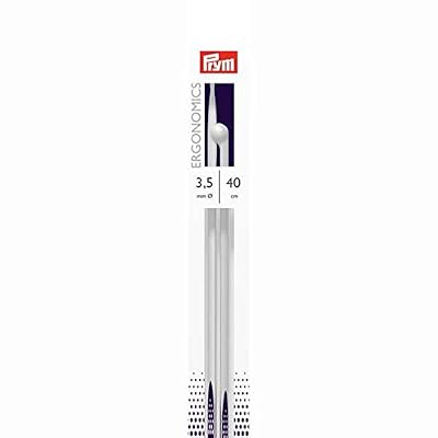 Prym Paire d'aiguilles à Tricoter Simples, métal, Multicolore, 3,5 mm, 40 cm de Long