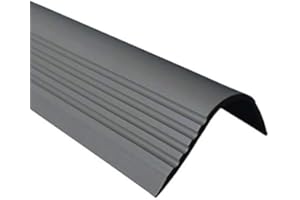 RGPT 52x40mm Bullnose Stair Anti Slip Nosing 46.45" 1.18 Meters Length PVC Rubber Angle Step Edge TMW Profiles (Dark Gray)