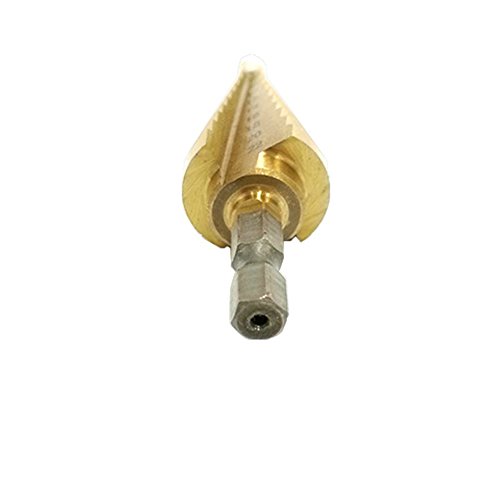 JTENG HSS Hex Shank Pagoda Profi Stufenbohrer Schälbohrer Schälbohrersatz 4-22mm Konusbohrer Kegelbohrer Fräser – Gold - 8