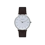 Herren Braun und Silber 'Wandsworth-Armbanduhr – von Sterling of London – hochwertige minimalistische Leder Quarz Kristall Uhren – erhältlich in schwarz oder braun Leder mit Gold, Silber oder Rose Gold Finish