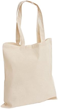 Pack of 10 - 100% Premium Cotton Canvas Shopping shoulder tote Shopper bags (Natural)