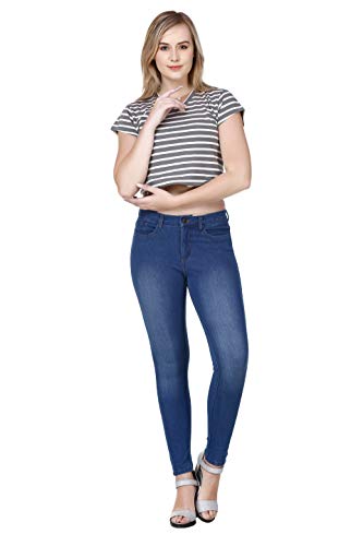 Frenchtrendz Womens's Cotton Knit Stretch Denim Jegging (Indigo Wash, XS-4XL)