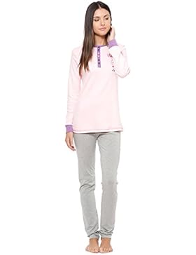 LCW00117 Pigiama donna Lee Cooper mod. Love Pink caldo cotone manica lunga. MEDIA WAVE store ®