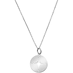 Córdoba Jewels | Gargantilla en Plata de Ley 925 con diseño Rosa de los Vientos Mini Silver