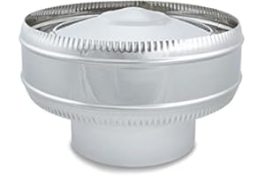 CAEXVEN Sombrerete Antirevocante de 110 mm de diámetro para Conductos de Estufas y Chimeneas de Leña en Acero Inoxidable - Serie Lisa y Helicoidal
