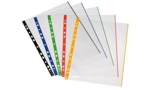 Herlitz 10914414 - Paquete de 50 portafolios de plástico A4, multicolor