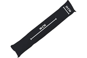 EXCLUSIVELY DESIGNED BY BRIT COTTON Brit Cotton Door Draught Excluder Filled With Hollow fiber Door or Window Draft with Plain Cover Guard, Energy Saver (Black, Pack of 1)