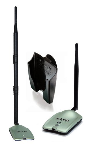 2000mW 2W 802.11 adaptador de red inalámbrica G / N ALTA GANANCIA USB de largo WiFi con Alfa NETWORKS original de la antena giratoria 9dBi goma y muelle ventana ventosa