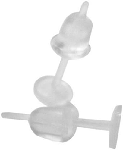 Cooplay 1 X 3mm Invisible Plastic Earrings Blank Pins Stud Tiny Head Findings DIY Supplies Back Post Earnuts Pad Nickel Free (5mm)