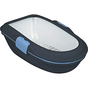 Trixie: - Berto Litter Tray, Three Part, with Separating System | Has a Double Rim to Prevent Leakage | Unique Double Tray and Sieve Design That Makes Cleaning The Tray Both Easy and Hygienic - Grey