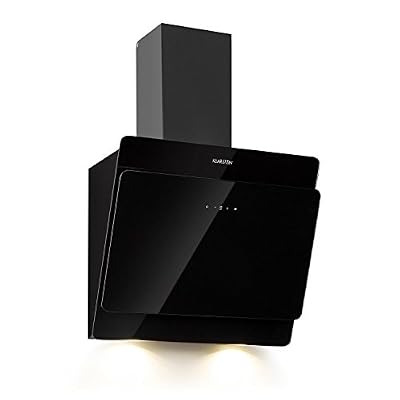 Klarstein Aurica 60 • Hotte aspirante murale • 165W • 3 vitesses • 620m³/h • Eclairage 2 x lampes LED de 1,5 W • Acier inoxydable • largeur: 60 cm • filtre à graisse en aluminium • Verre noir