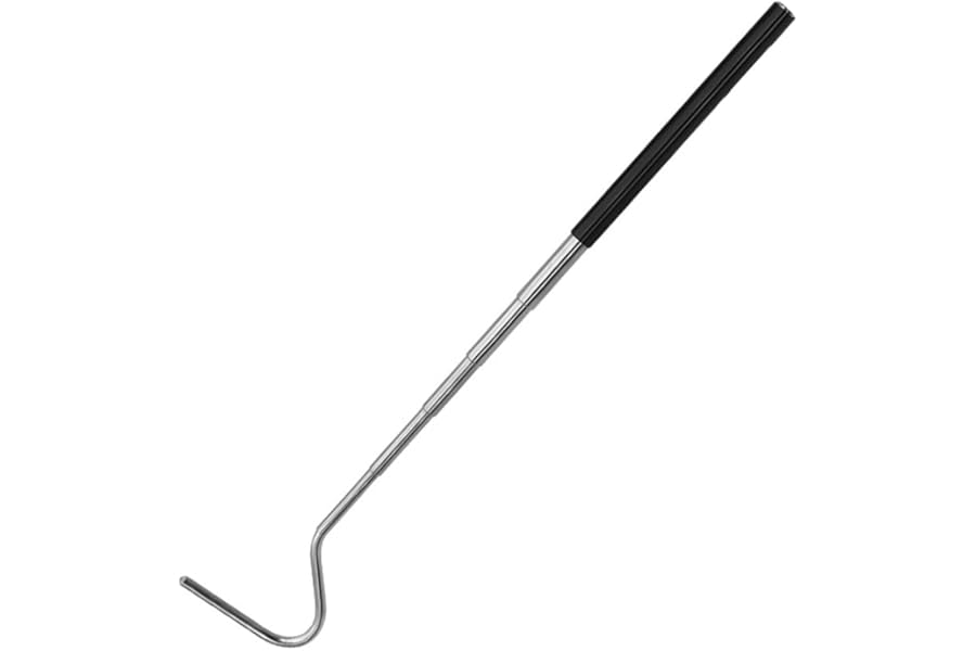 27" Stainless Steel Snake Hook,Retractable Grappling Tool for Reptiles & Pets, Extensible Pick-Up Handling Tool