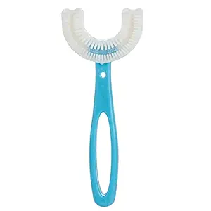 Moxtiza U Shaped Toothbrush for Kids Manual Whitening Toothbrush Silicone Brush Head for Kids Children Infant Toothbrush For 6-9 Years Mouth-Cleaning