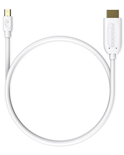 Mini DisplayPort zu HDMI Kabel 4,5m / 15ft, Fosmon Mini DP [1080p | Thunderbolt Port kompatibel] zum HDMI Kabel Adapter für HDTV 1080p 3D – vergoldet (weiß) - 2