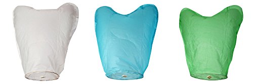 LIHAO 9x Skylaterne Himmelslaterne Herz aus Papier in 9 Farben Luftlaterne SKYBALLON - 2