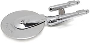 ThinkGeek Star Trek Enterprise Pizza Cutter - Laser-Etched Stainless-Steel Blade with Solid Zinc-Alloy Chromium-Plated Body