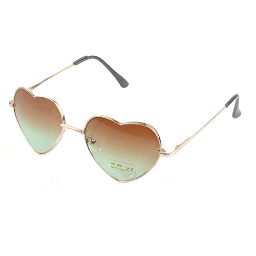 Fashionable Retro Vintage Heart Shaped UV400 Sunglasses Gradient Color Sun Glasses for Women Ladies