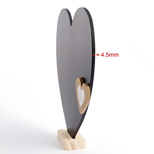 beschriftbar Memoboard Herz Tafel Memotafel Kreidetafel Standtafel Notiztafel Aufsteller stehend Dekoration Tischdeko 21cm - 5