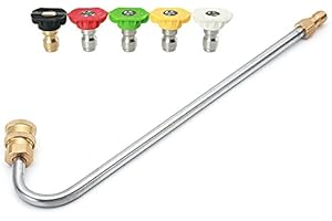 TOTMOX Extensión de lanza a presión, extensión de lanza en ángulo, extensión de lanza en ángulo, tipo U, 5000 PSI 35 cm