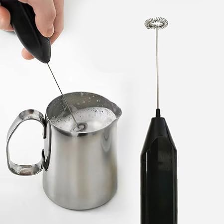 Electric Milk Frother with Stand Handheld Whisk Beater Foam Maker for Mocktails Coffee Latte Matcha Foamer Cappuccino Lemonad