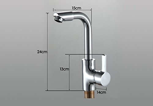 Auralum® 360° Drehbar Wasserfall Mischbatterie Armatur Chrom Wasserhahn für Küche Küchenamatur Waschbecken - 6