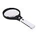 Produktbild Gtt Lupen Handvergrößerungsglas HD-Hauptspiegel 3-Fach-Hilfsspiegel 10-fache Vergrößerung Ältere Kinder beim Lesen von Reparaturgravur mit LED-Lichtern Vergrößerungsspiegel, Schwarz 35CM