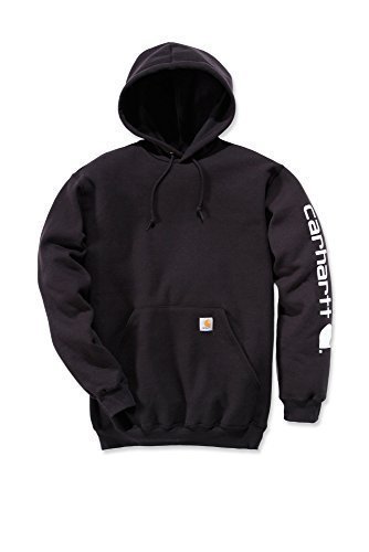 Preisvergleich Produktbild Carhartt Midweight Signature Sleeve Logo Hooded Sweatshirt - Kapuzenpullover (M, schwarz)