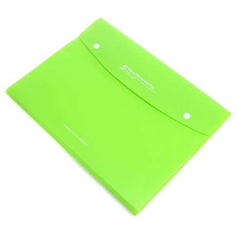 Generic, 1 Piece Envelope Type Expanding Files File Organizer,8 Pages A4 Size (Green), Size: 12.8 x 9.2 x 0.5 inches