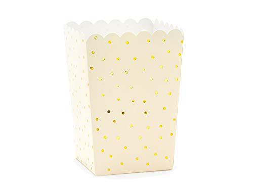 PARTY-DECO POP1-075J - 18 scatoline Pesca con Puntini Dorati Porta Popcorn