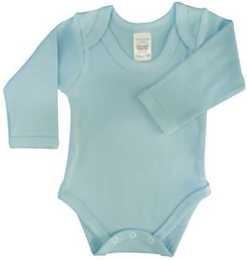 BabywearUK Body Vest Env Neck Long Sleeved - Sky blue - 0-3 months - British Made