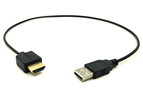maxhood USB zu HDMI Konverter Kabel, USB 2.0 Typ A Stecker auf Golden vergoldet HDMI Stecker Ladekabel 50 cm - 5