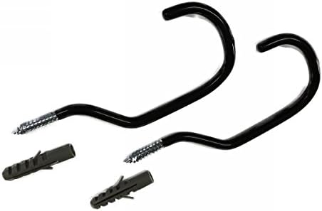 OZZO Storage Hooks, Heavy Duty Bicycle Storage Hooks,Screw-in Utility Storage Hangers, Shed Garage Garden Hook, Plastic Coated for Wall Mount/Ceiling Pack of 2