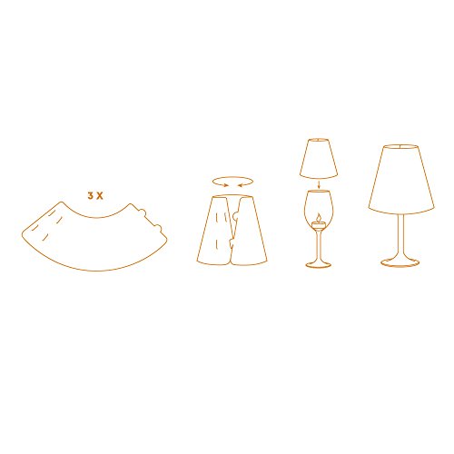 POETRY LIGHT · Goldene Lampenschirme für Weingläser mit Teelicht · aus Transparentpapier zum Zusammenstecken · Deko Lampenschirme im Handsiebdruck erstellt - 6