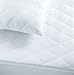 White Single Bed Luxury Quilted Mattress Protector Cover, Fitted, Extra Deep 33cm Poly cotton