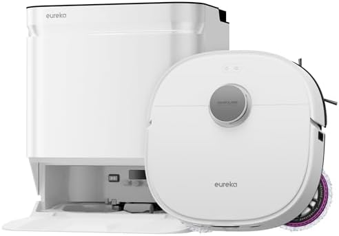 EUREKA J15 Ultra Gen2 Robot Aspirapolvere Lavapavimenti con Stazione, Aspirazione Ultra 19000Pa, Lavaggio con Acqua Calda a 75°C, ScrubExtend 135° per gli Angoli, FlexiRazor Anti-Capelli 99%, IA 150+