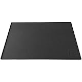 Alfombrilla de silicona Premium para comederos de perros y gatos, con borde extra alto y superficie antideslizante | Esterilla y salvamanteles para su mascota | Alfombrilla para perros de Happilax (Negro, M (48 x 30 cm))